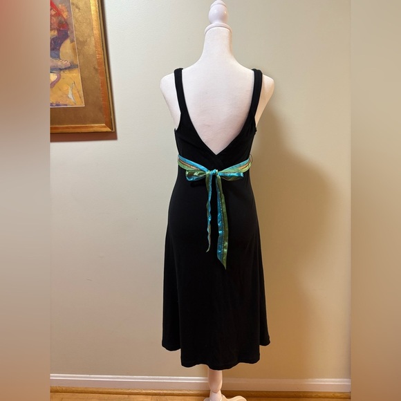 Free People black sleeveless midi dress with ribbon tie M - Picture 2 of 4